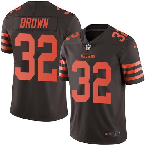 Nike Browns #32 Jim Brown Brown Men's Stitched NFL Limited Rush Jersey - Click Image to Close
